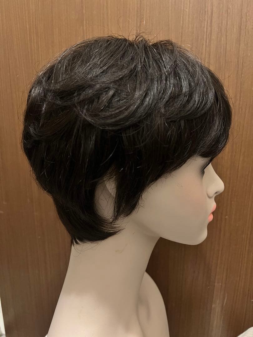 はるきち様☆気品人毛100% つむじ部分手植え ショートウィッグN890