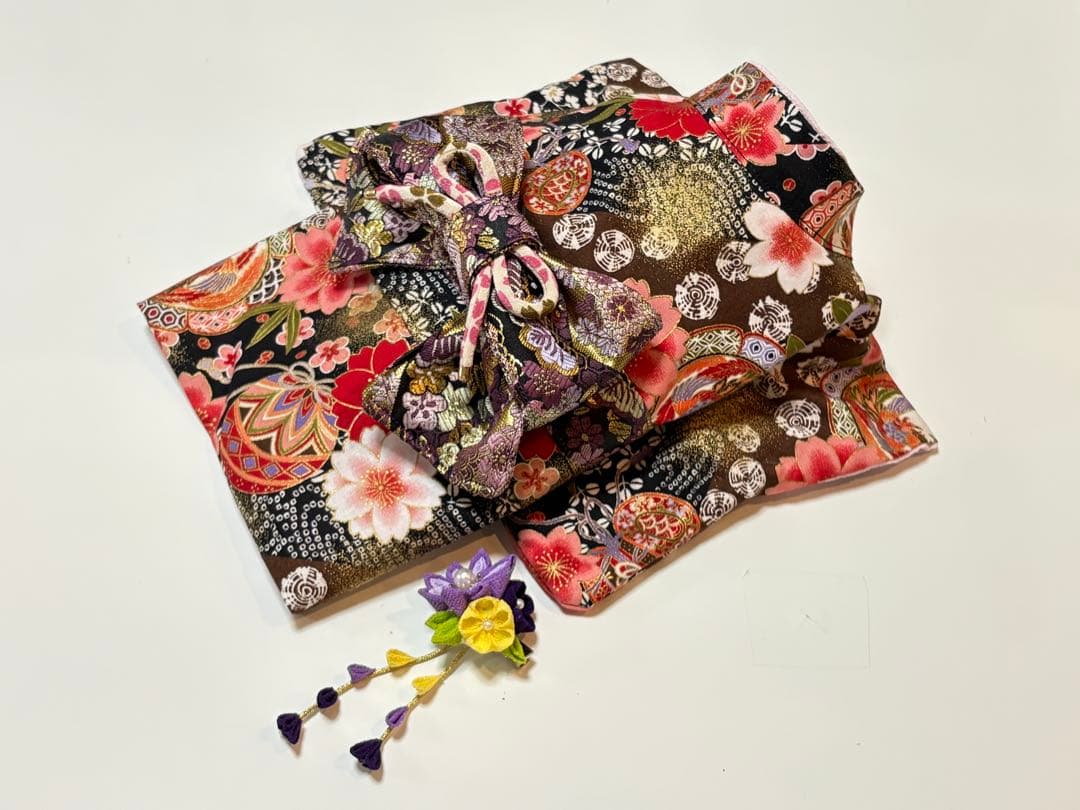 ☆新作☆完成品☆犬服☆つまみ細工帯飾り付き 犬用