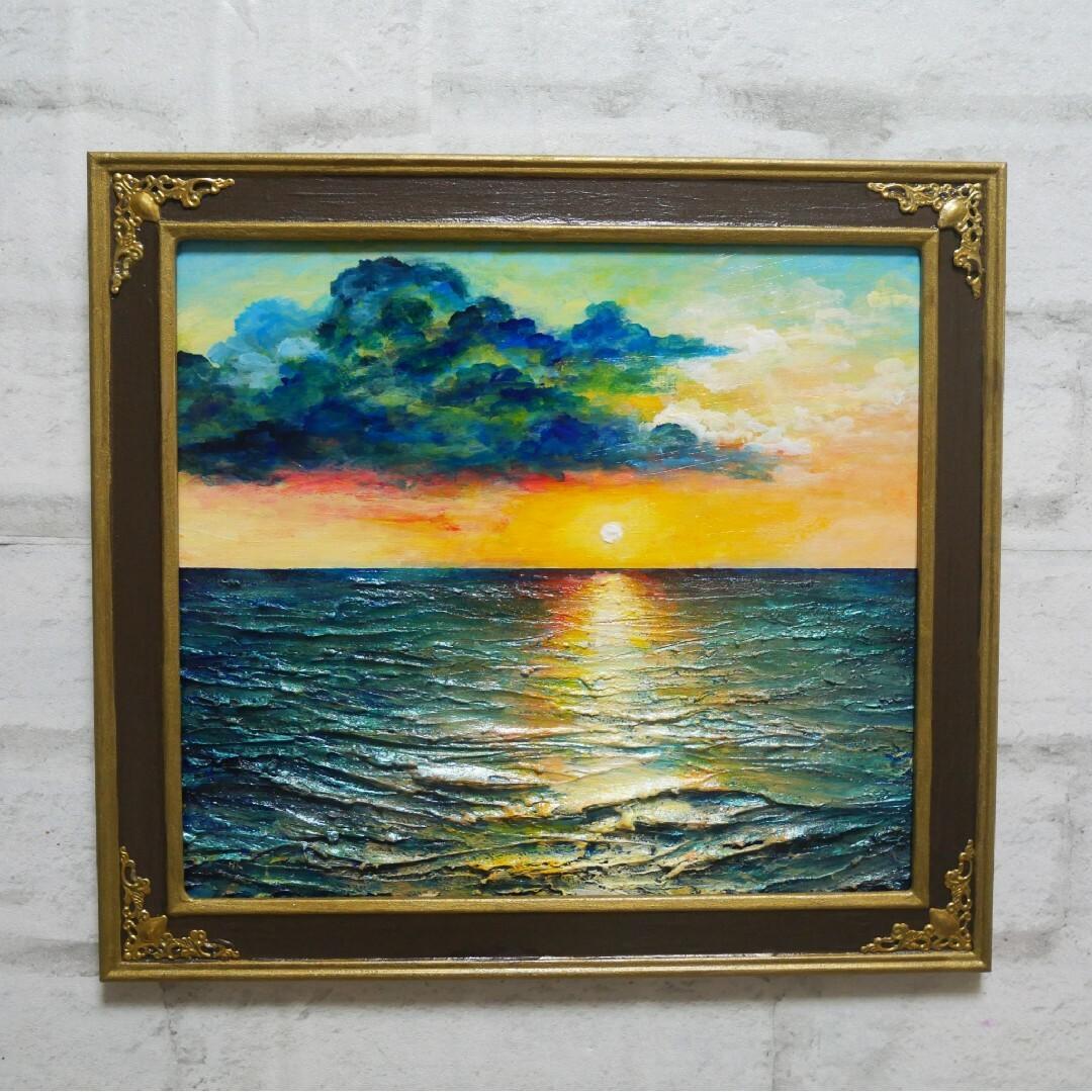 油絵 油彩 油彩画 絵 絵画【梅雨の雨】