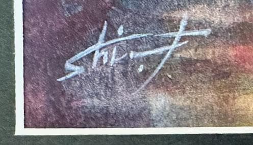 水彩アート「雨のパリ　Ⅰ」1点物、真筆