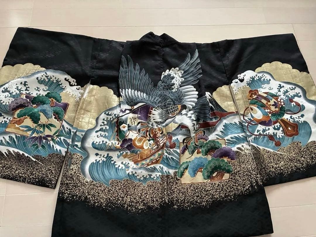 七五三 着物セット 波と鶴の柄