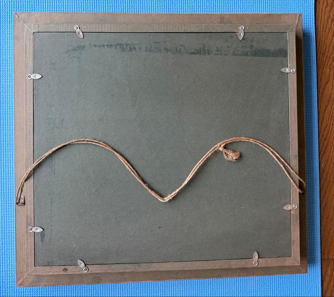 水彩画 風景 ボートと湖 モノトーン