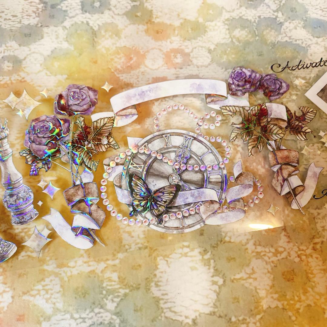 海外マスキングテープ巻売り中古 ダーク系⑧ 装飾マステ 虹光petテープ