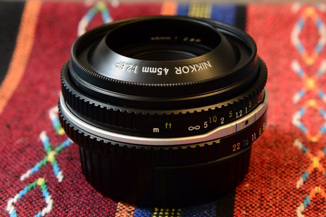 Nikkor45mm 2.8P (黒)純正フジツボフード クローズアップレンズ