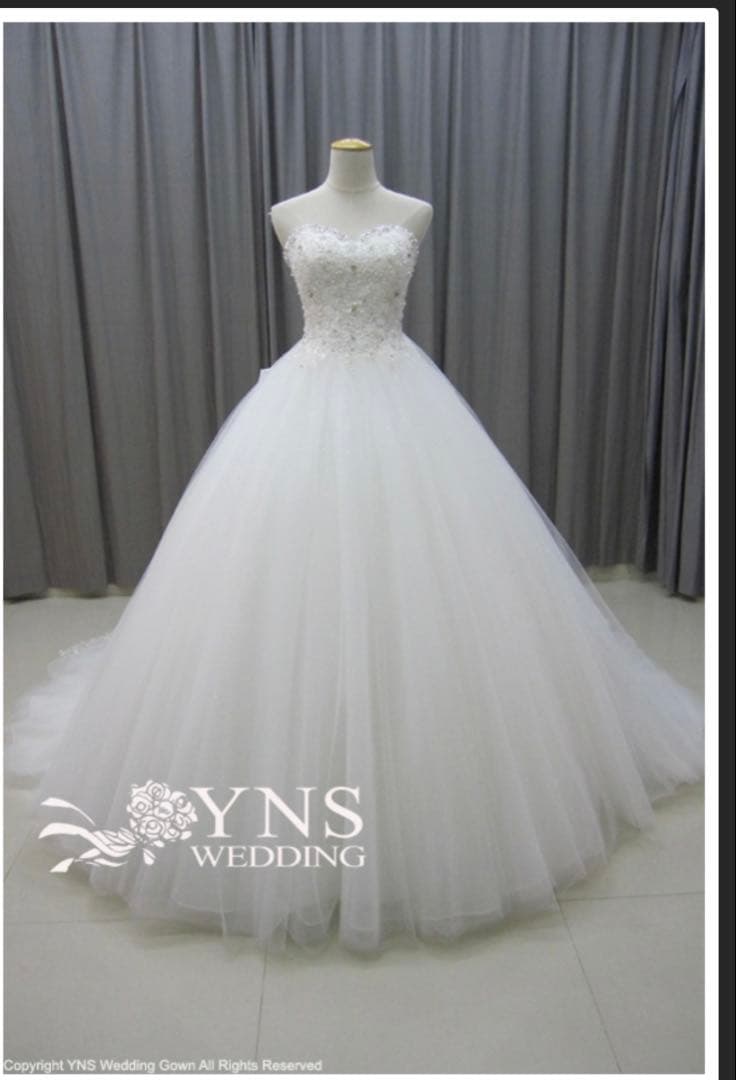 【YNS】SL17938パニエ・オプションのトレーン・ベール付・150cm