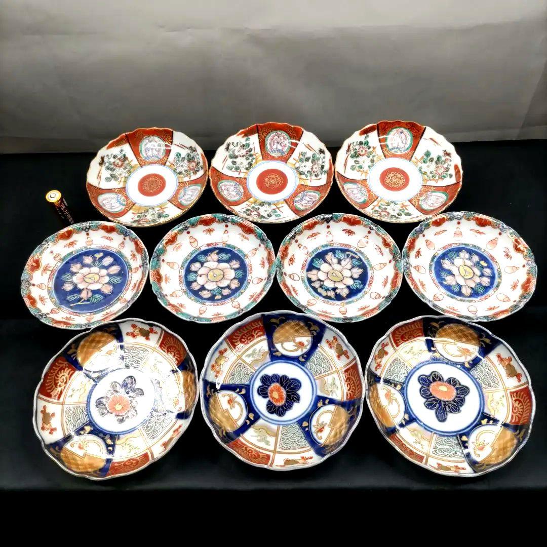 有田焼 伊万里焼 古伊万里 金彩 色絵 豆皿 小皿 4寸皿3種10