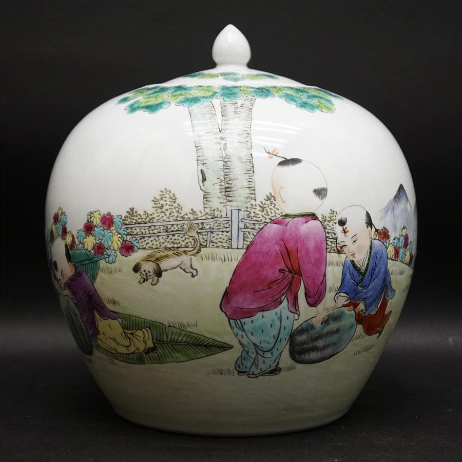 中国美術 中国古玩 蓋付飾壺 将軍罐 沈香壷 壷 唐物 時代