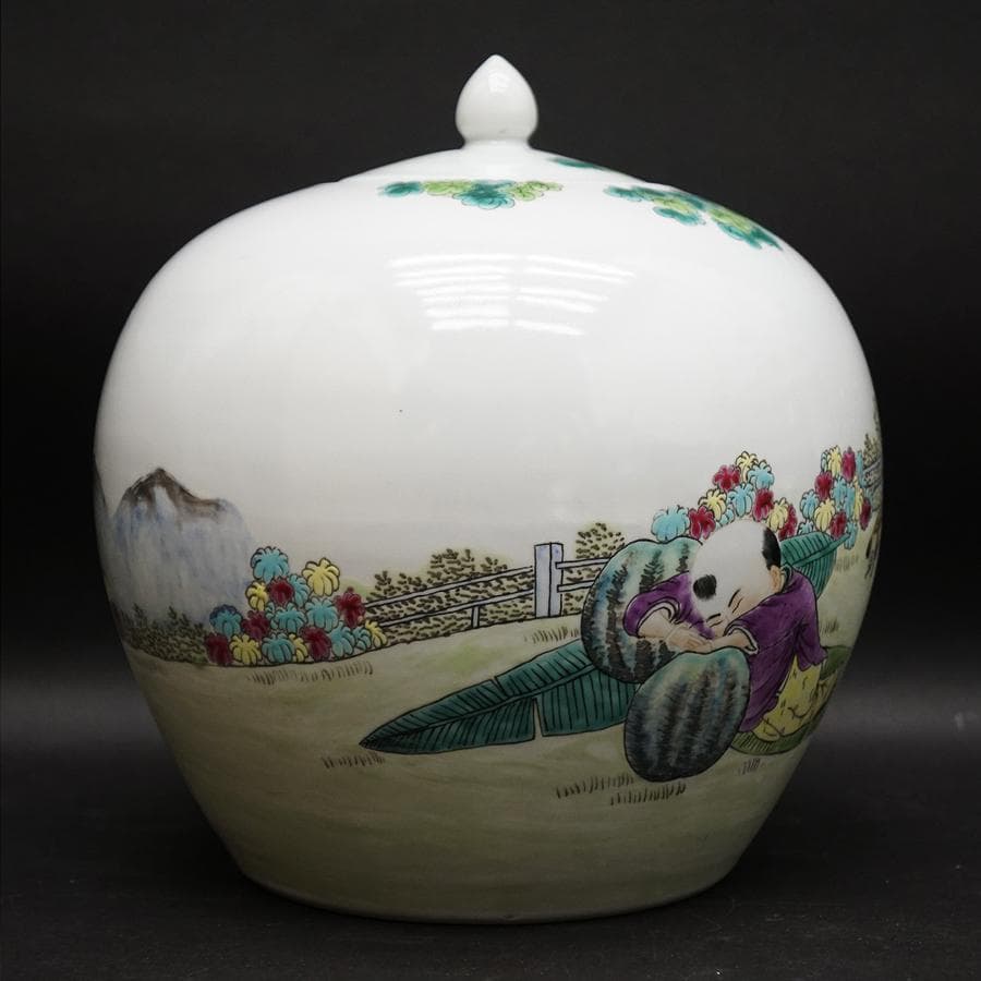 中国美術 中国古玩 蓋付飾壺 将軍罐 沈香壷 壷 唐物 時代