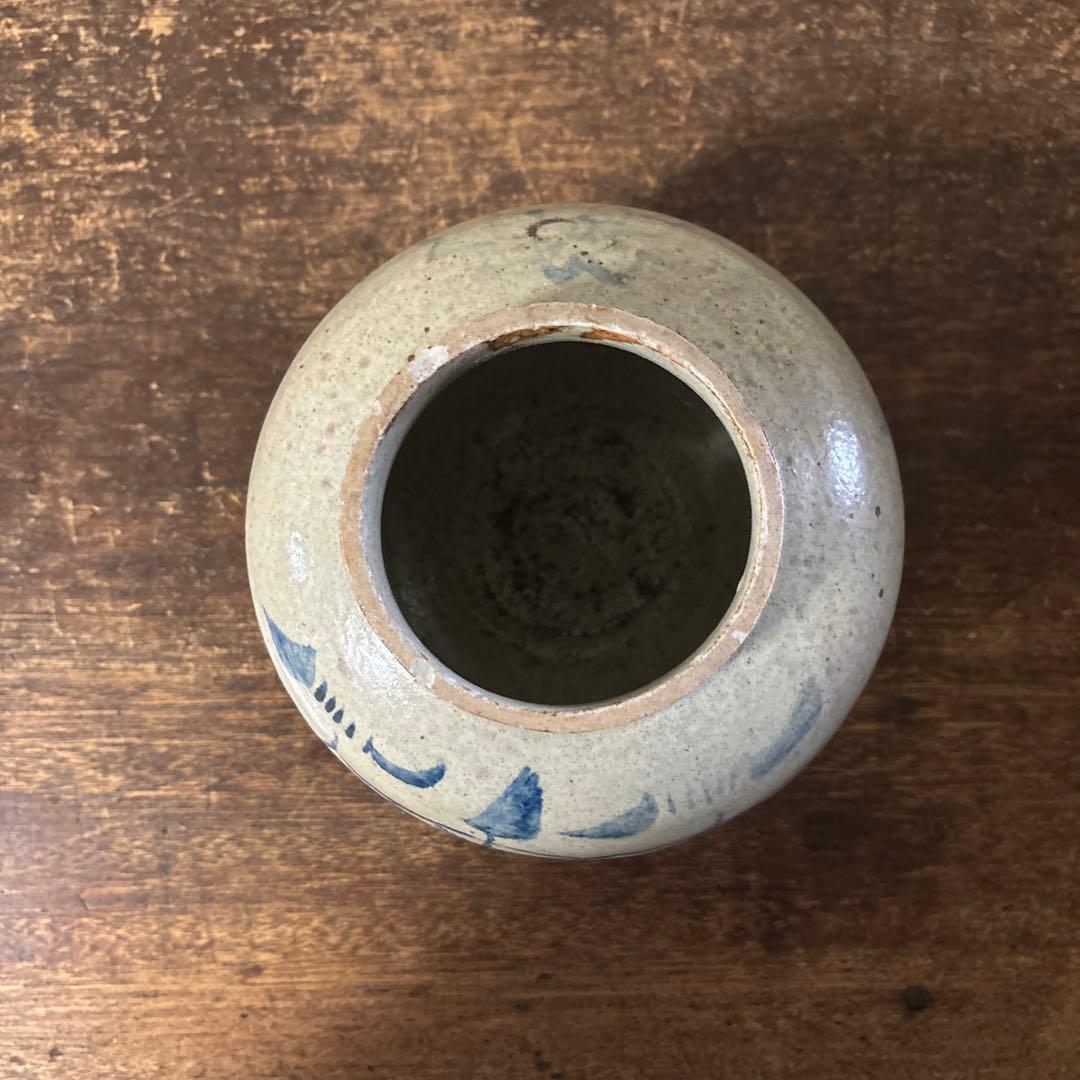 李朝壷　白磁　丸壷　塩笥壺　韓国オンギ.骨董品.スッカラ.アンティーク.立原正秋