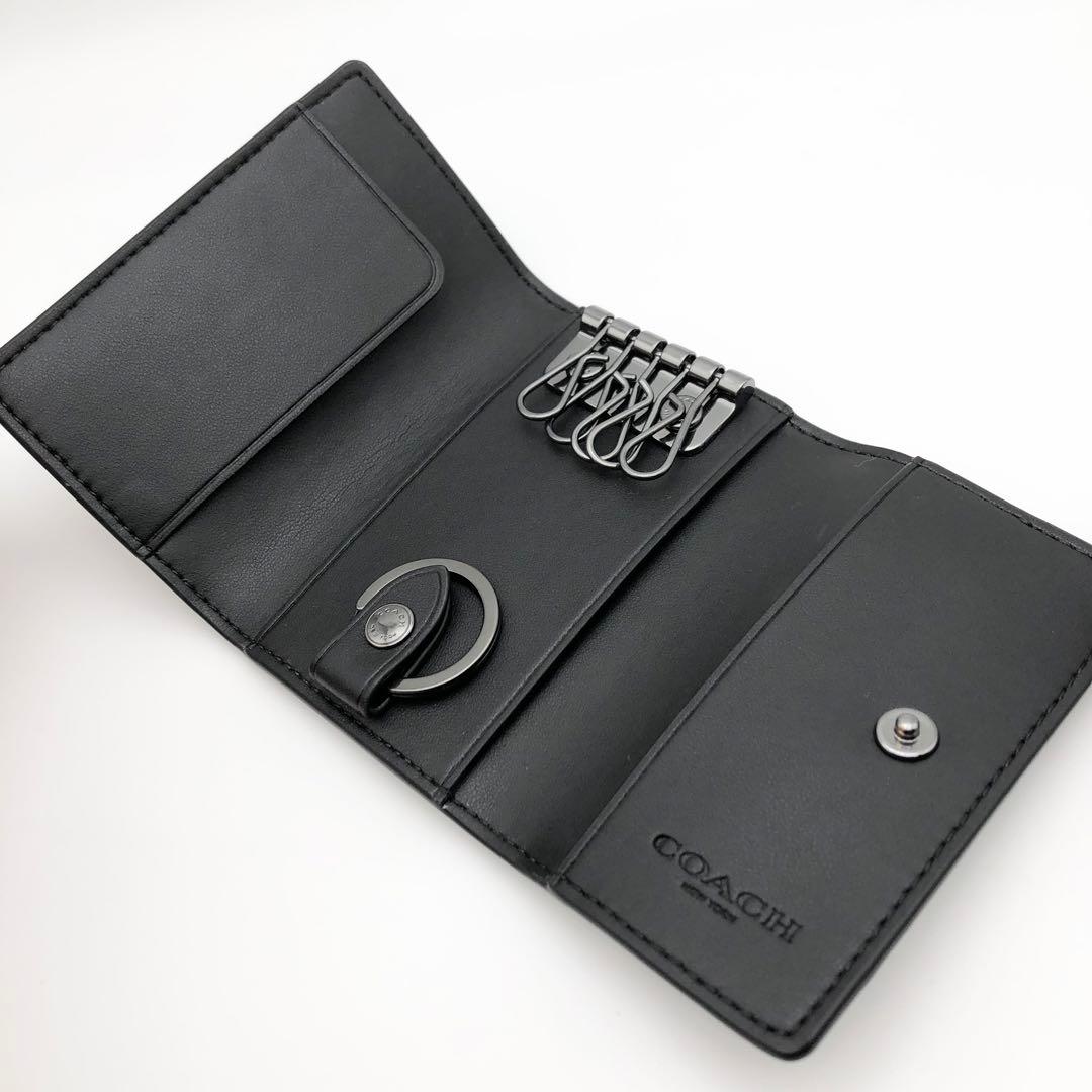COACH ☆大人気☆ 5リング キーケース シグネチャー チャコール 新品