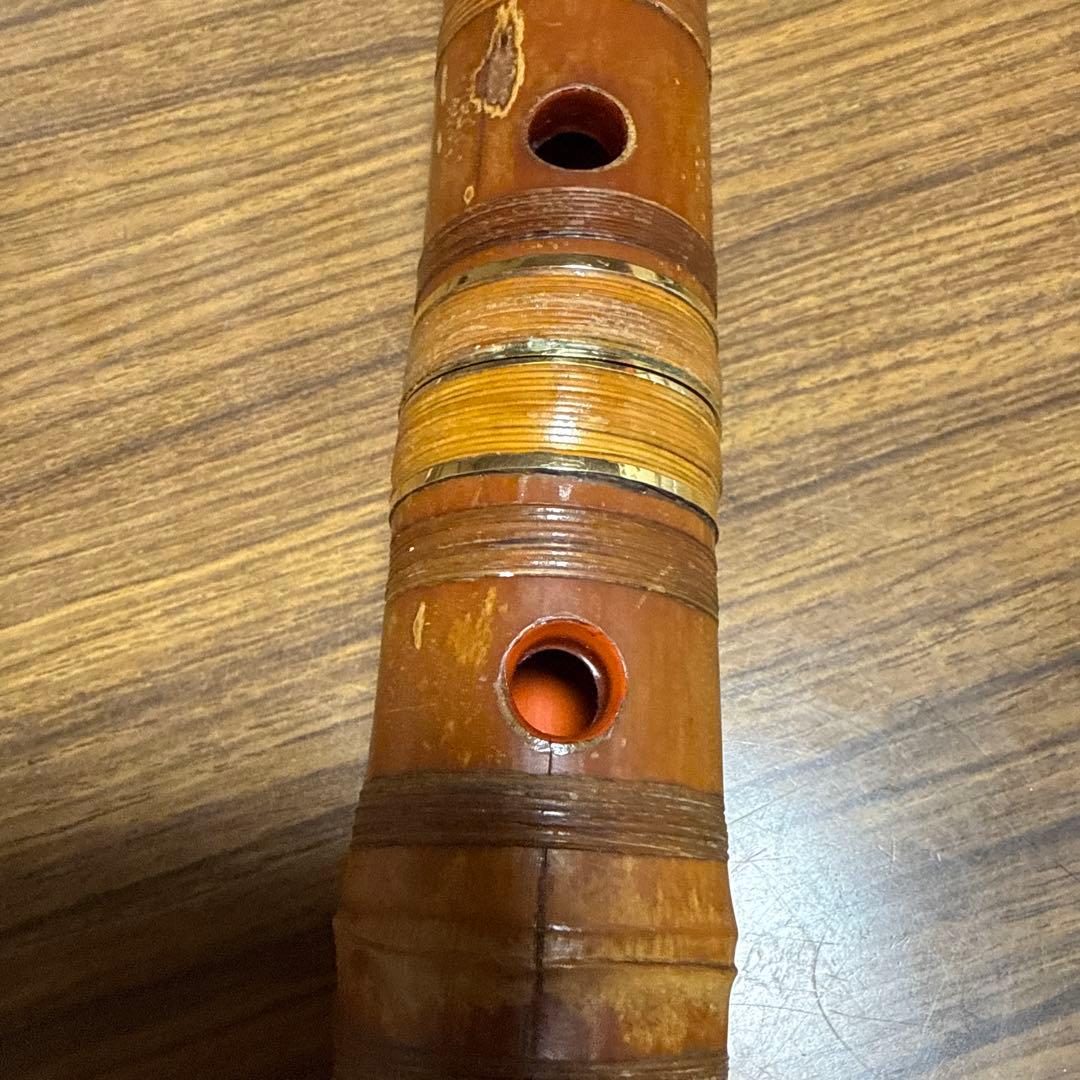 尺八 一尺八寸管唄口金 中継ぎ金三線 竹峰銘他