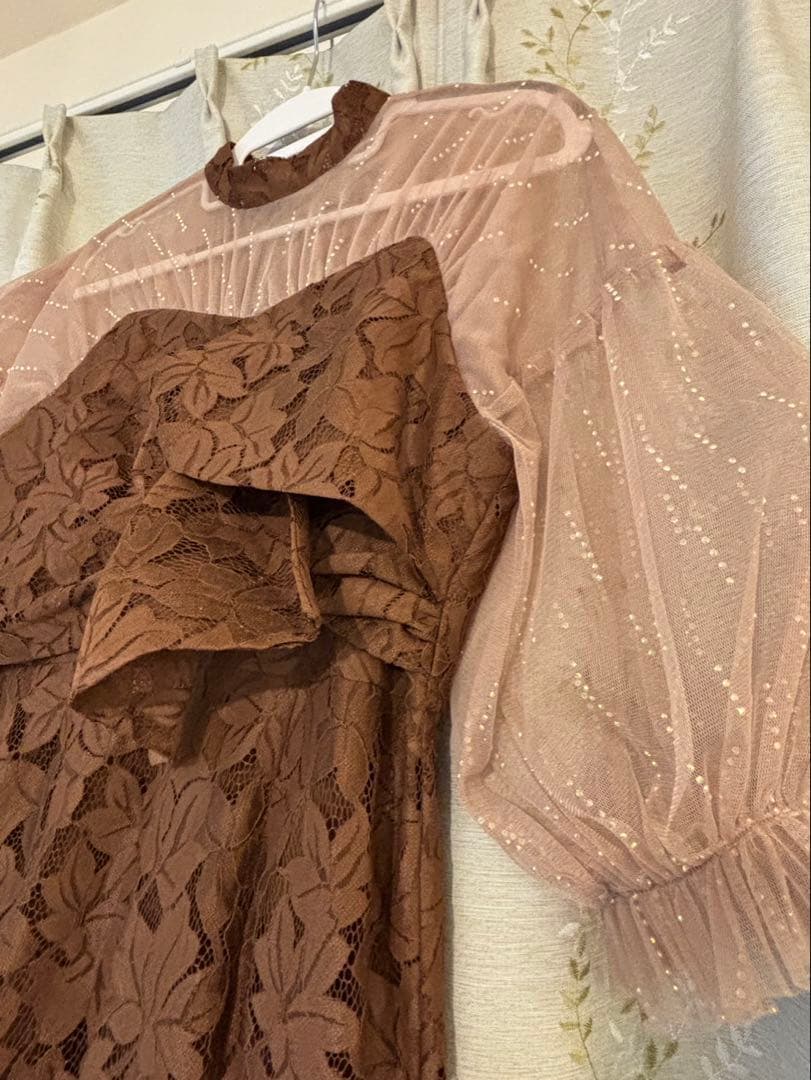 Leja ブラウンレース マーメイド パーティードレス