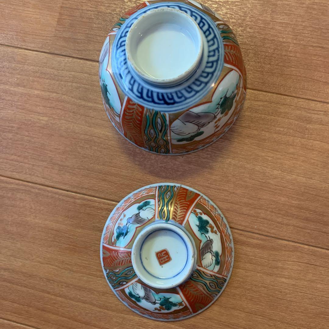 最終値下げ！ 骨董 お茶碗 蓋付き - メルカリ