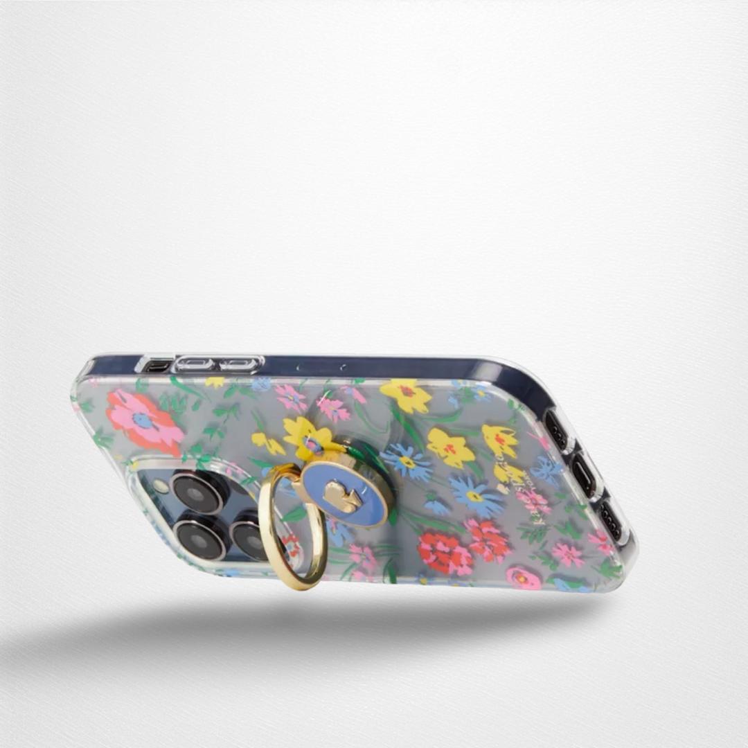 ケイトスペード iPhone14Pro スマホリング付クリームマルチ KB612