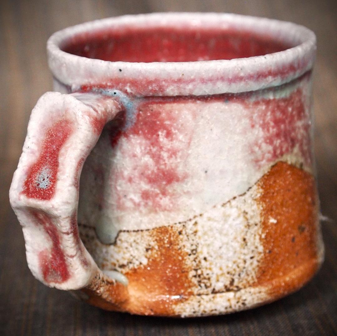 人気作家☆高橋燎☆信楽【窯変】焼き締めマグカップA☆トレインキルン