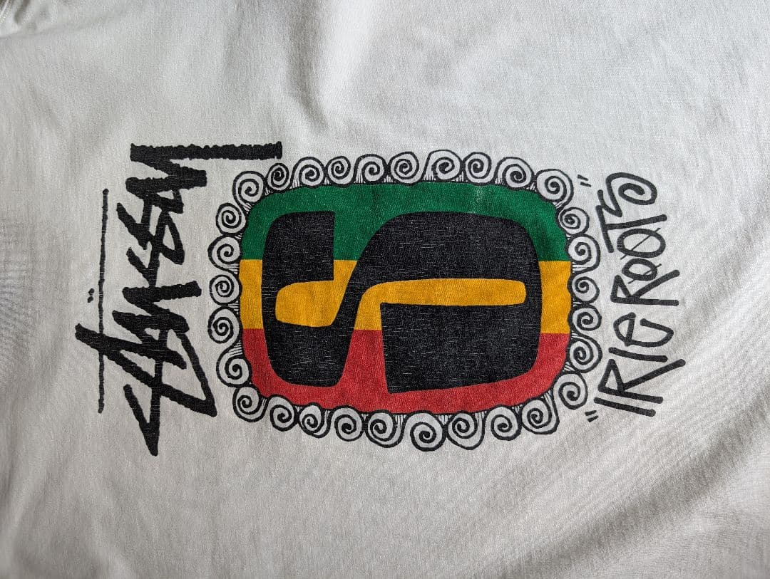 old stussy ヴィンテージ 80s 黒タグ ラスタTシャツ Mサイズ