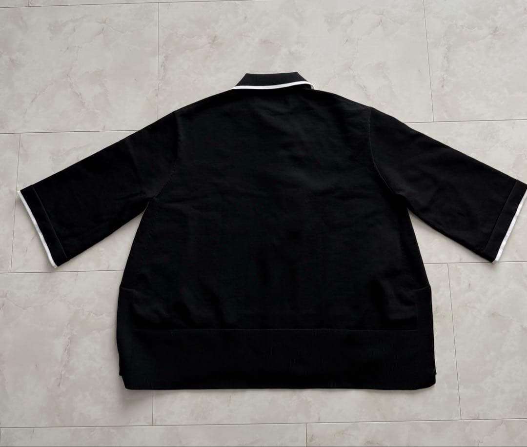 UNITED ARROWS ミニマル フリル ポロニット　黒