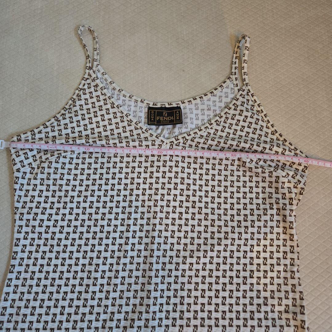 【美品】FENDI フェンディ ズッカ柄 タンクトップ キャミソール イタリア製
