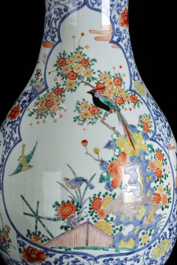 N*p様 有田焼 伊万里焼 色絵花鳥図大花瓶 高さ61㎝