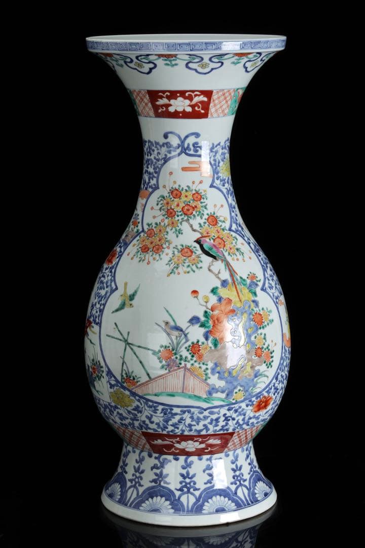 N*p様 有田焼 伊万里焼 色絵花鳥図大花瓶 高さ61㎝