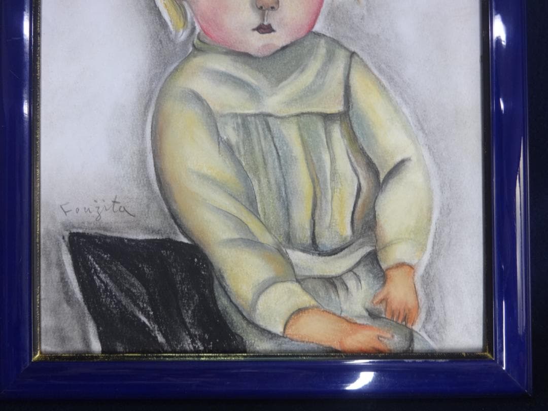 藤田嗣治 少年 1918年頃 ・肉筆水彩画・洋画・レオナールフジタ・紙本著色