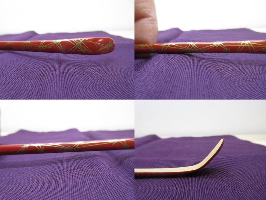 送料込【逢絢亭】茶道具 茶杓 松葉茶杓 裏朱塗 大徳寺 藤井誡