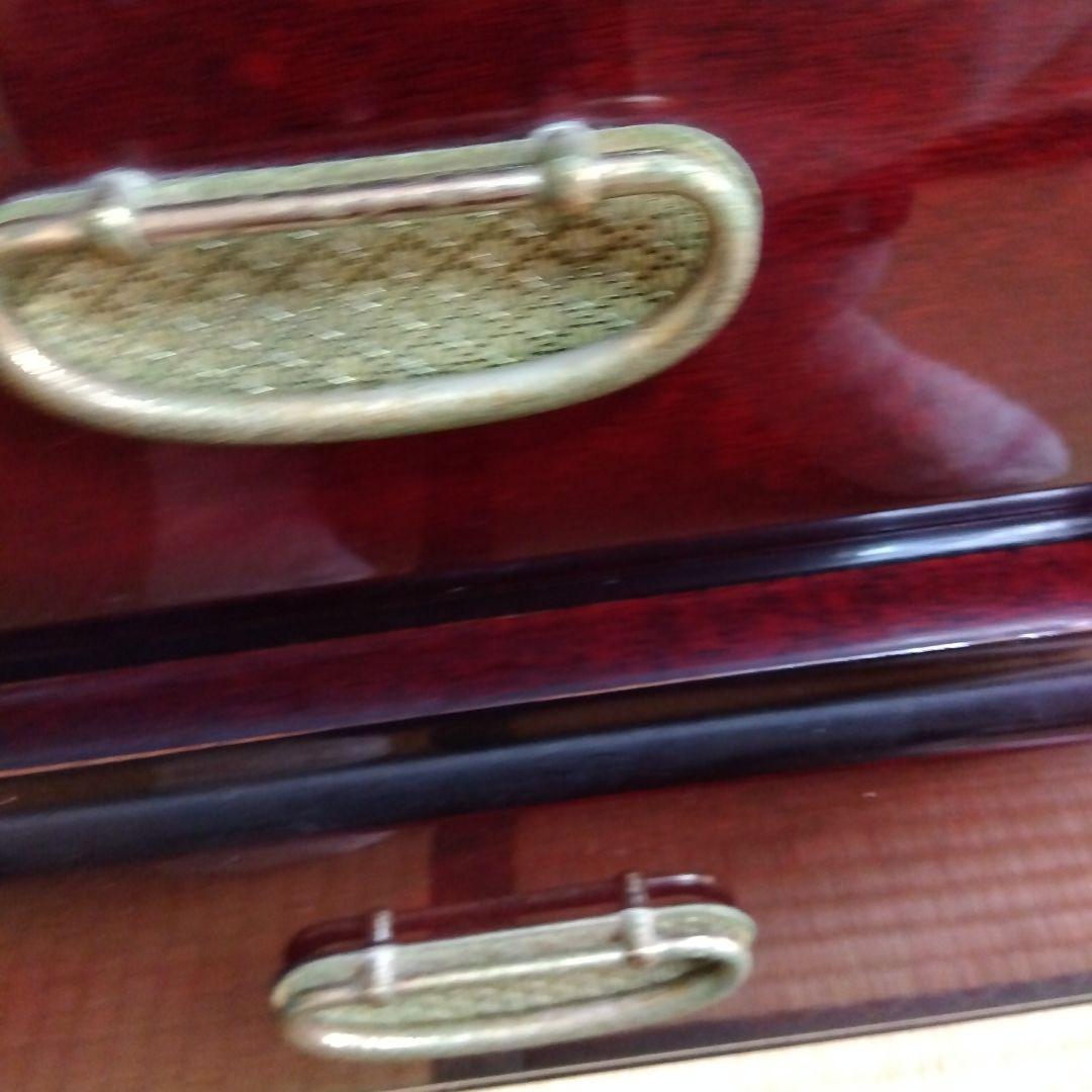 洋風和ダンス 高級婚礼家具 整理箪笥 昭和レトロ エンジ色 花柄