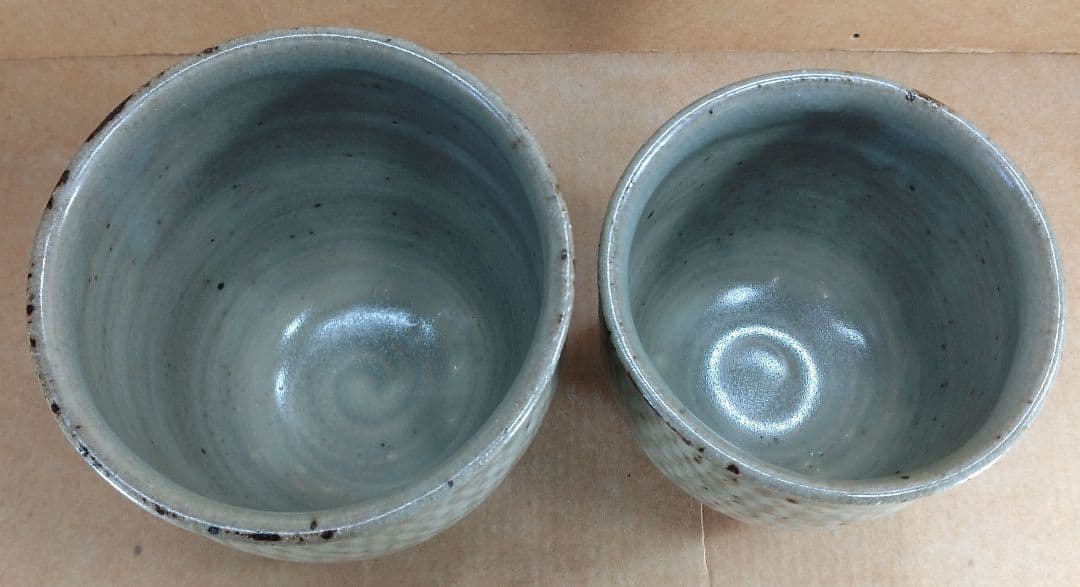 【本物保証】島岡達三 象嵌赤絵夫婦湯呑 共箱 人間国宝 未使用品 益子焼