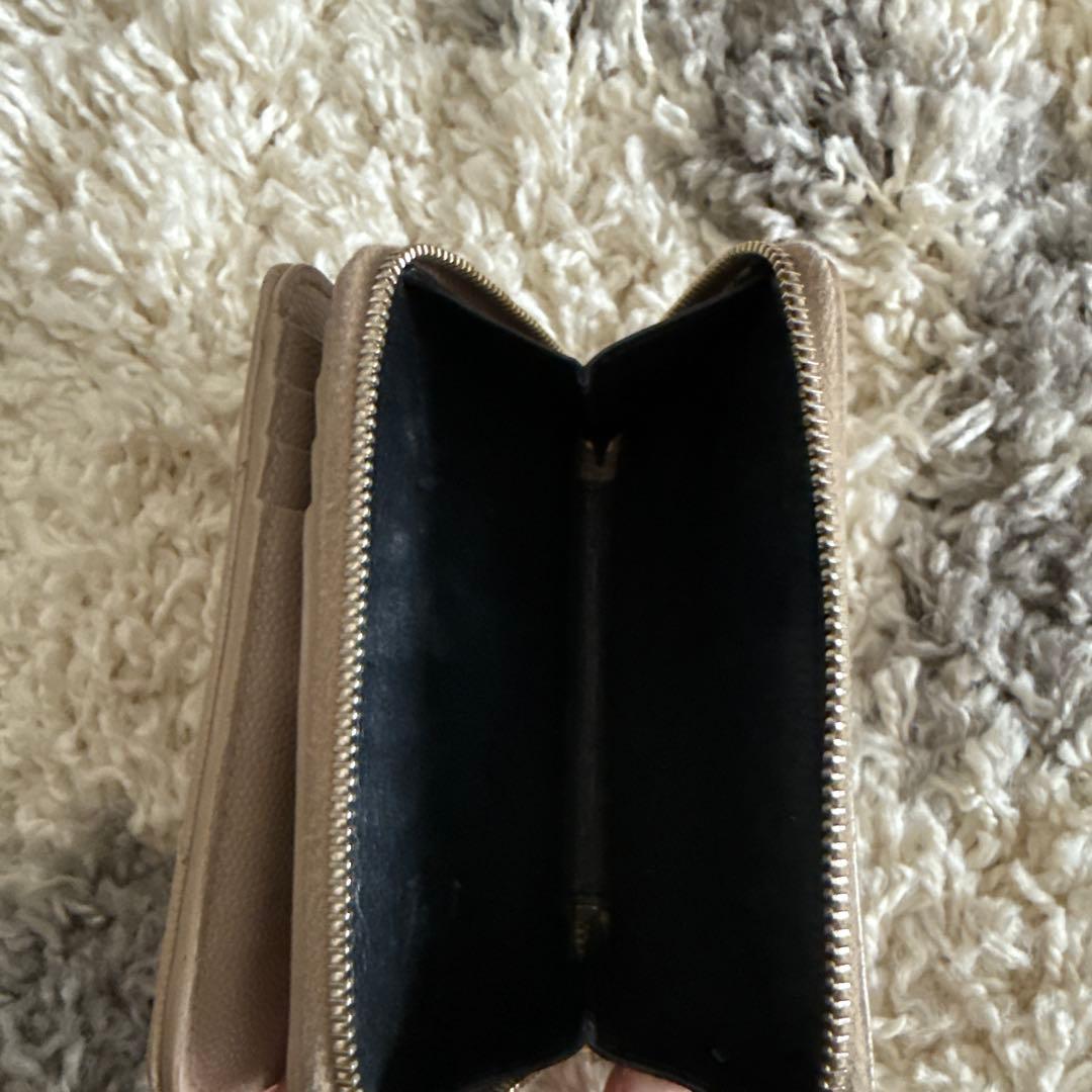 YSL ベージュ キルティング ミニ財布