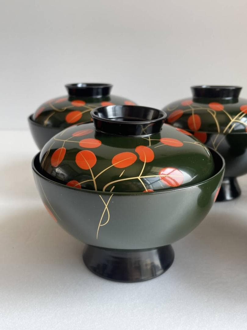 ②輪島塗 吸物椀 五客 木箱付 漆器 50 お椀