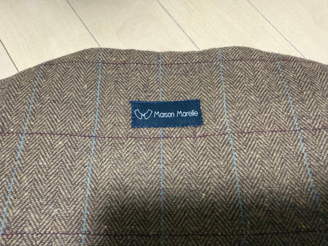 (試着のみ)Maison Morelle コート　ブラウンチェック　36m