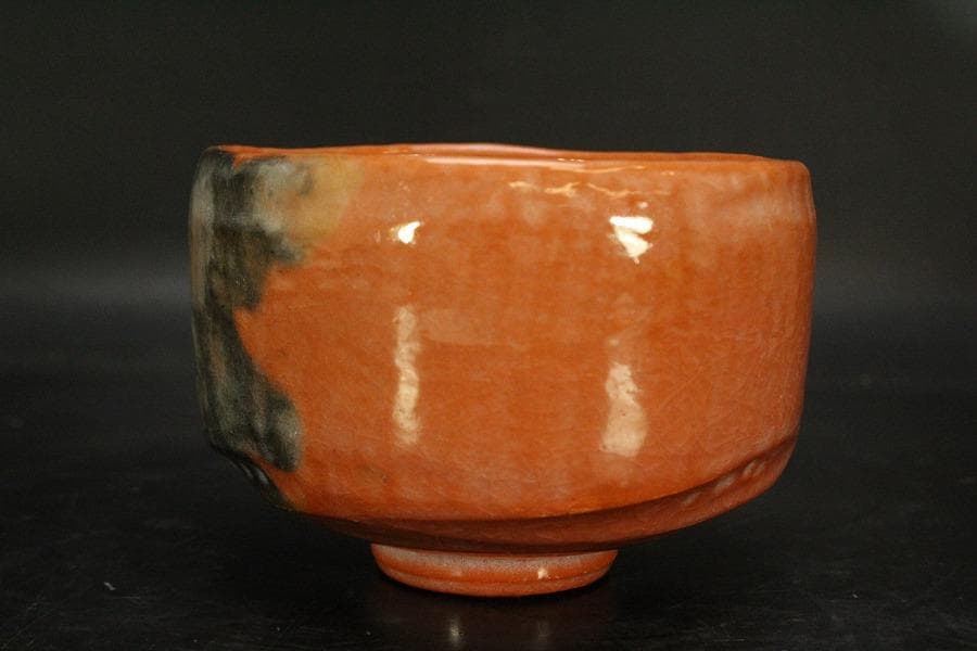 茶道具 楽焼 赤茶碗 昭楽造 栞 共布 共箱 未使用(メ1805)