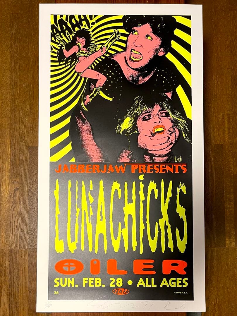 送料込み TAZ Lunachicks シルクスクリーンポスター