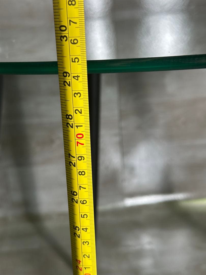 丸テーブル オシャレ 強化ガラス テーブル ラクラク組立 新品 未使用