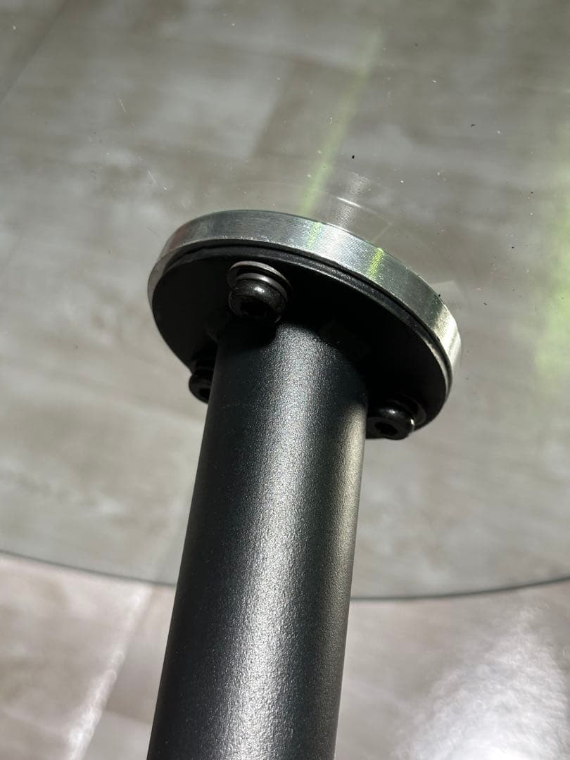 丸テーブル オシャレ 強化ガラス テーブル ラクラク組立 新品 未使用