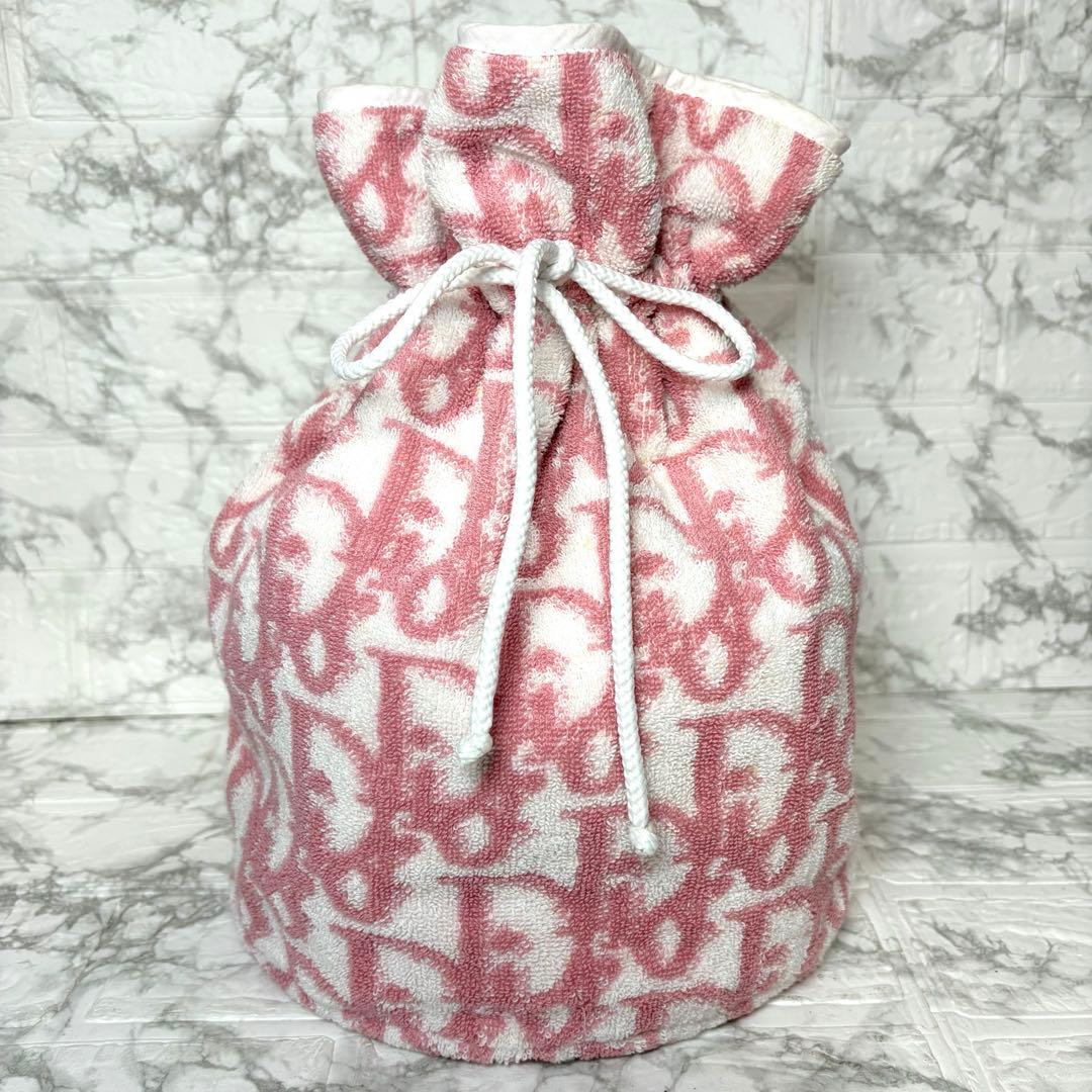 ディオール Dior トロッター オブリーク タオル 巾着バッグ パイル地