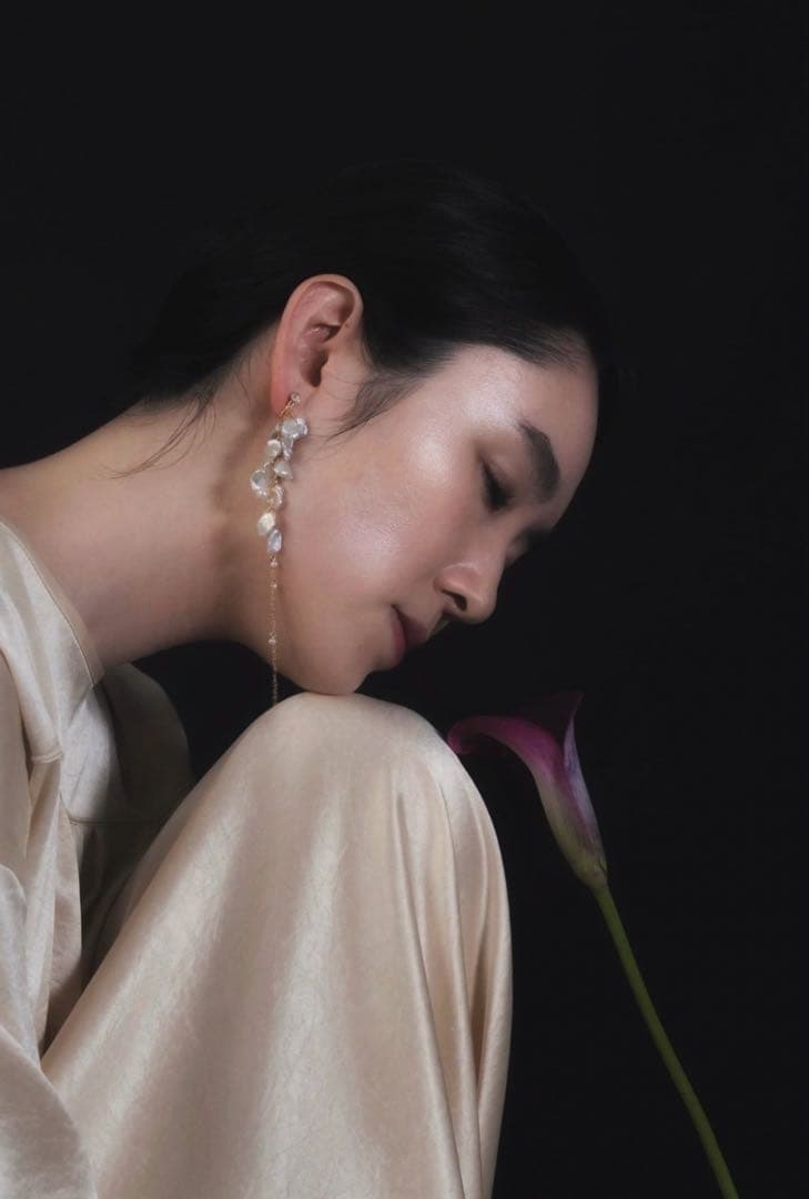 michiru KOKI ピアス両耳 (バロックパール、ケシパール、淡水パール