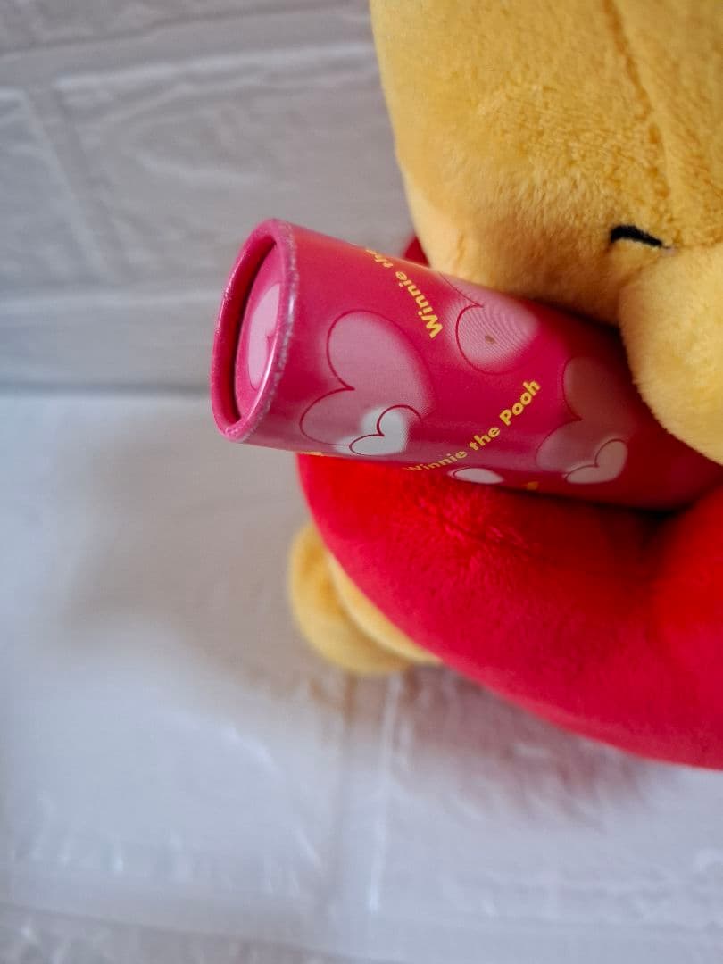 【最終価格】【レア】くまのプーさん ぬいぐるみ メッセージ入れ筒付き ハート♥️