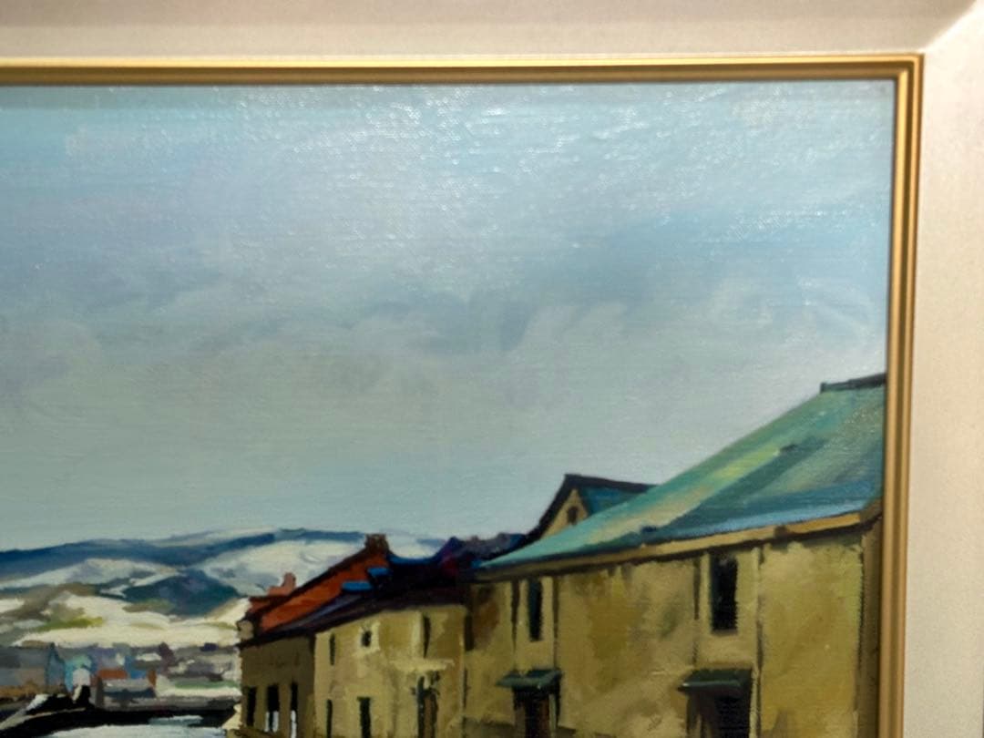 y*o様 #松田小夜子「早春の運河」油彩画 額装 直筆サイン