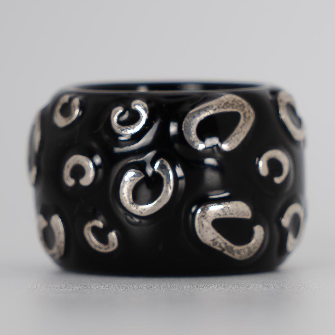 GARNI 黒 ブラック シルバー 樹脂 リング