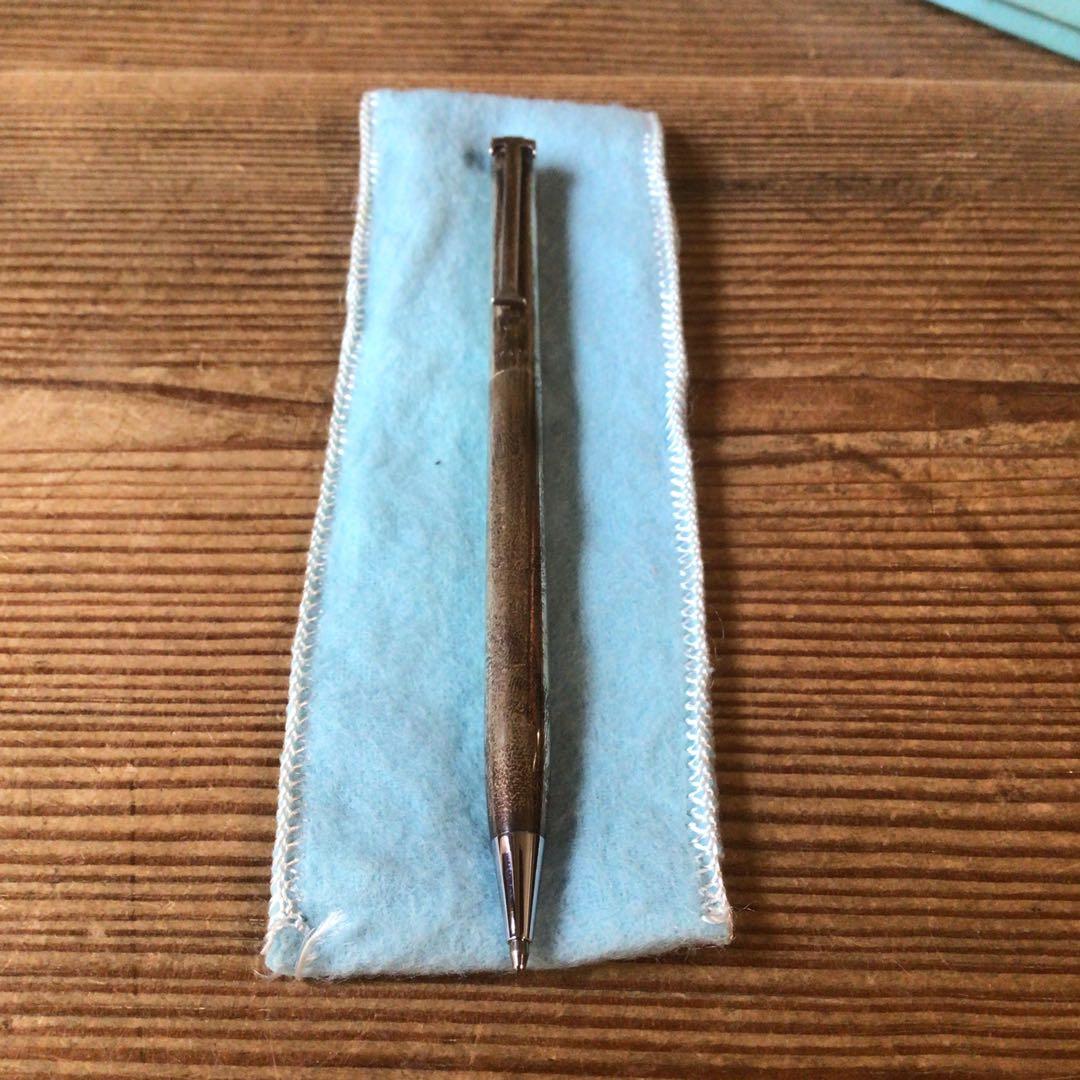 No4384 ティファニー　ボールペン　シルバー　布ケース　元箱付　送料無料