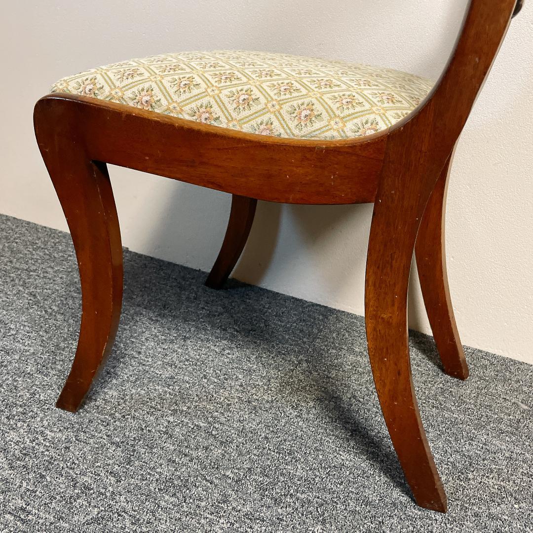 英国 アンティーク ダイニングチェア 椅子 彫刻 ツイストレール