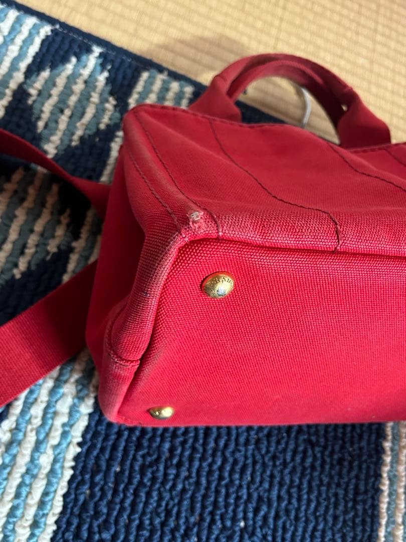 PRADA CANAPA カナパ　レッド トートバッグ赤プラダ