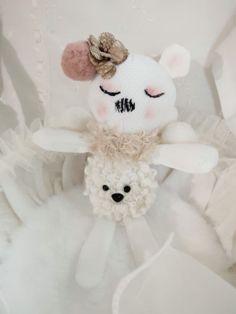 生後1日❤生まれたての子猫ちゃん♡バスケットとクマたん♡アートドール