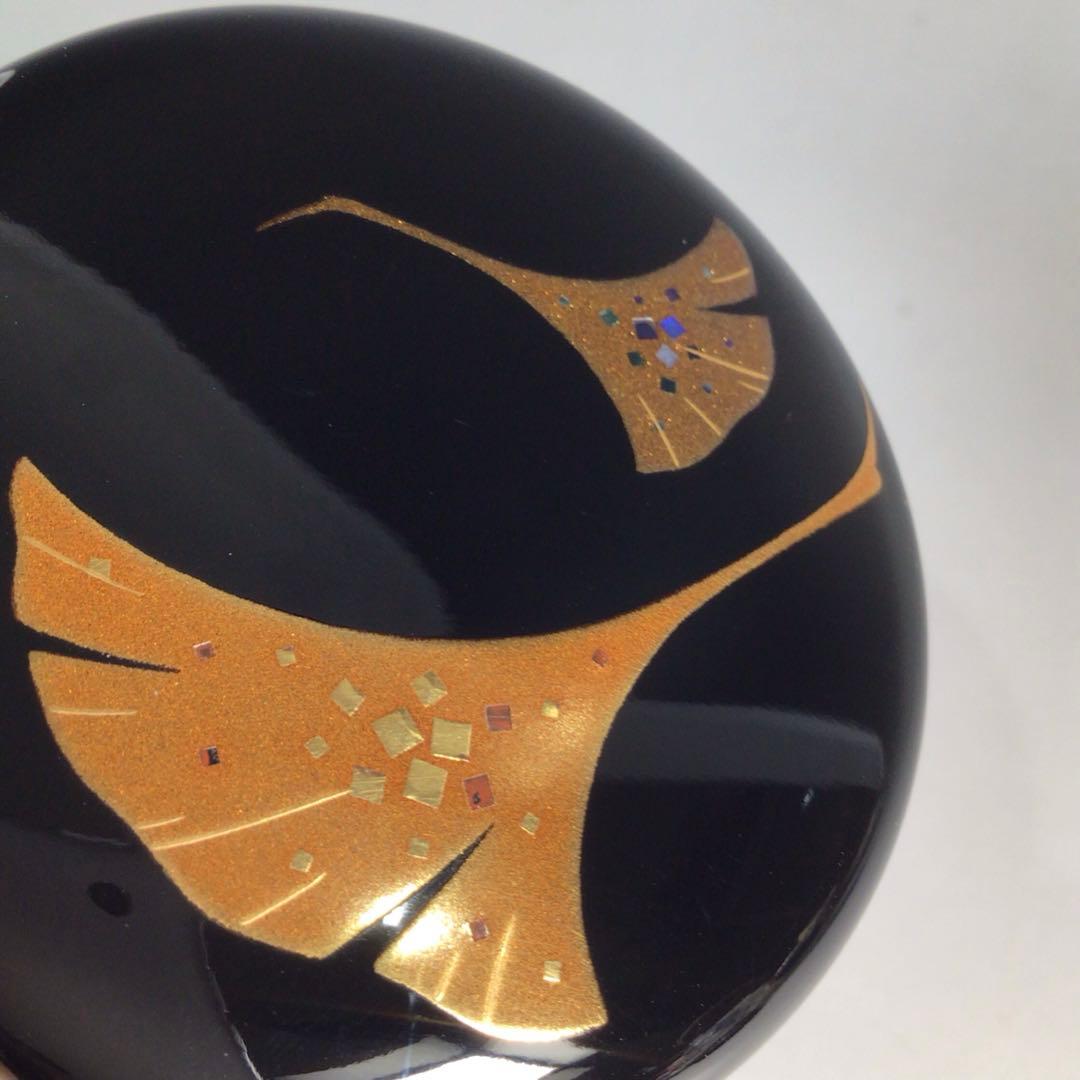 Ｎ８１９　棗　『鈴谷鐡五郎作』『螺鈿』『銀杏蒔絵』『中棗』　共箱　茶道具