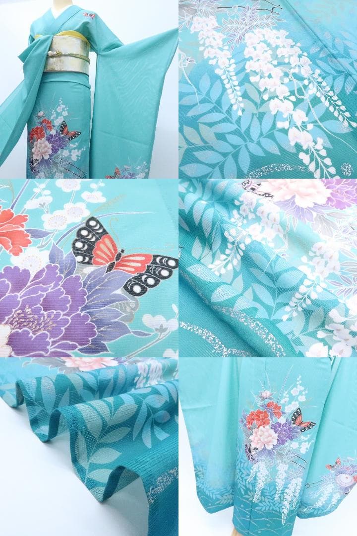 Y3075◇希少 洗える夏着物 絽 成人式 トールサイズ 振袖