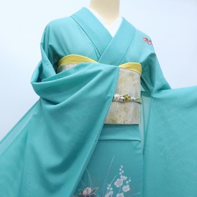Y3075◇希少 洗える夏着物 絽 成人式 トールサイズ 振袖