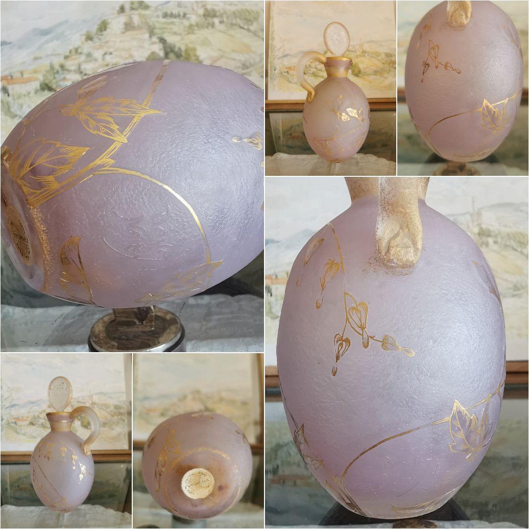 アンティーク ドームナンシー 駒草金彩デキャンタ ラヴェンダーピンク