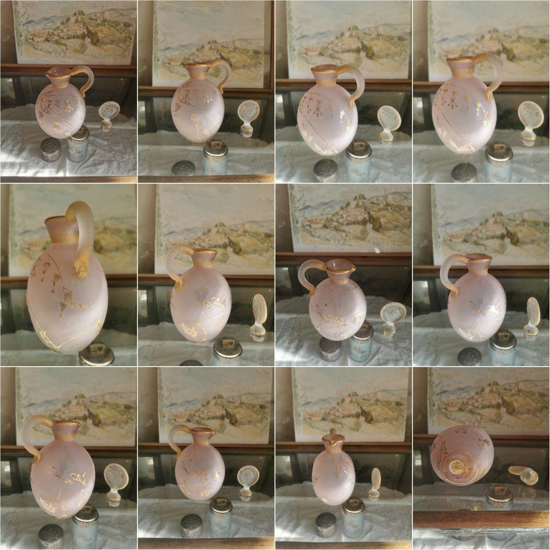 アンティーク ドームナンシー 駒草金彩デキャンタ ラヴェンダーピンク