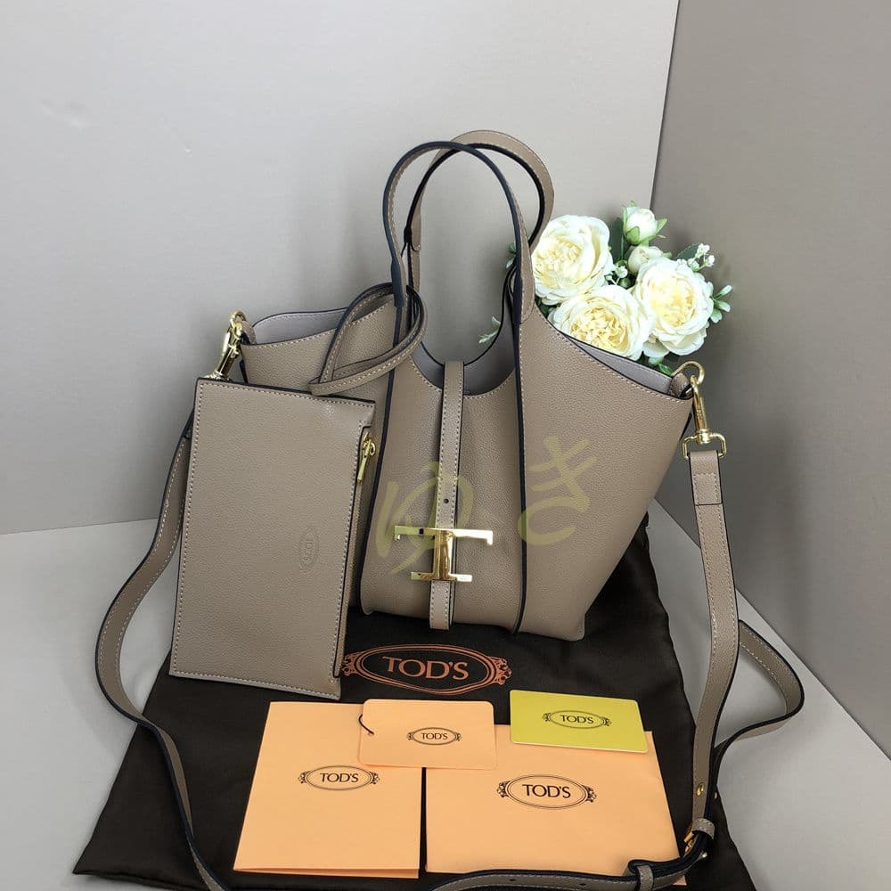 TOD’S トッズ　T タイムレス レザー トートバッグ ベージュ